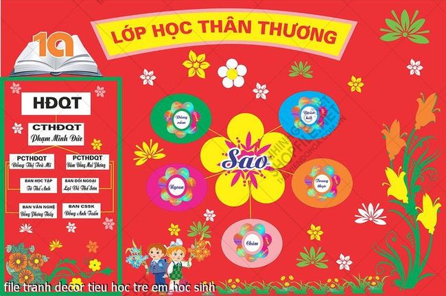 file tranh decor tieu hoc tre em hoc sinh